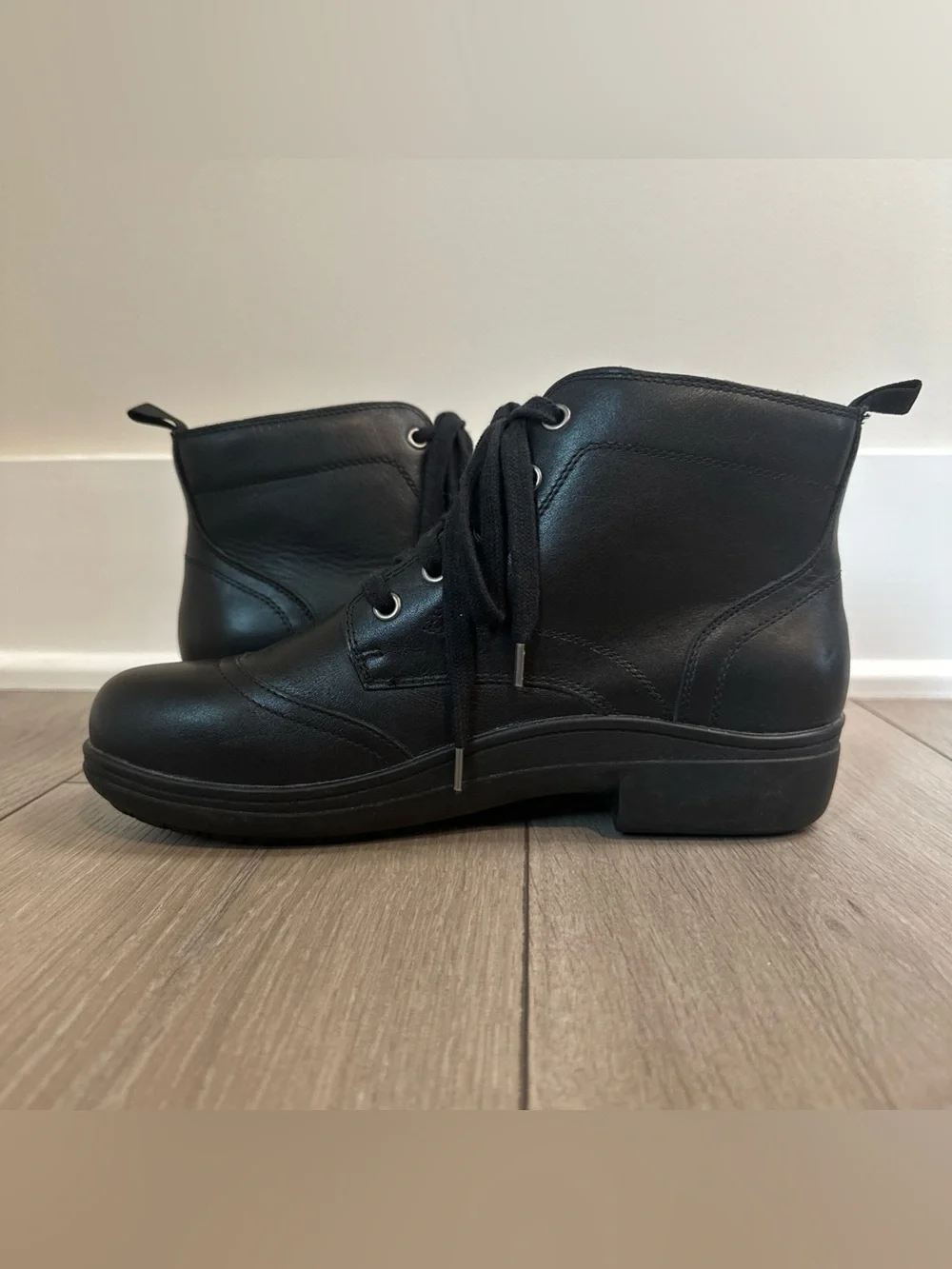 Alegria Size 39 | 9 Kylie Lace Up Oiled Black Ankle Arch Support Comfort Boots